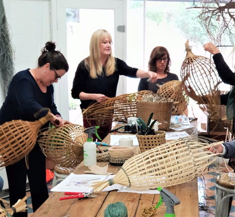 Fish Trap Lampshade Weaving - Goulburn Accommodation 0